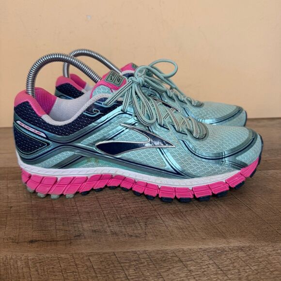 Brooks Adrenaline GTS 16 Womens Sz 9.5 Shoes Road Running Pink Navy Teal - Picture 3 of 8